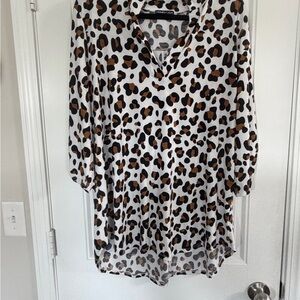 HEIMISH USA Leopard Print Blouse - Black and Brown
